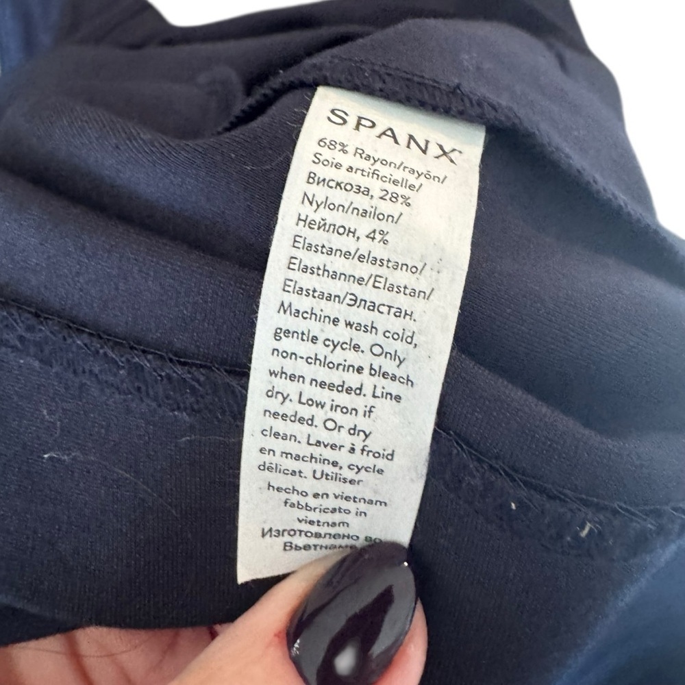 SPANX - Perfect A-Line 3/4 Sleeve Dress Classic Black Sz M - Picture 10 of 10